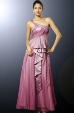 Fan-Shape Single Shoulder Evening Dress