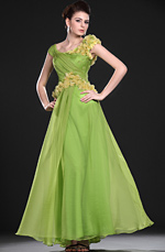 New Stylish Green Evening Dress
