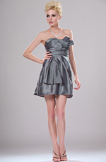 Sehr Schick Glanzend Traegerlos Cocktail Abendkleid