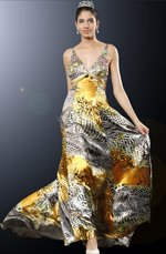 Breathetaking Evening Dress with Sequined Bust