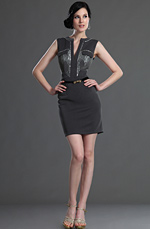 Tief V Ausschnitt Cocktail Kleid Party Kleid