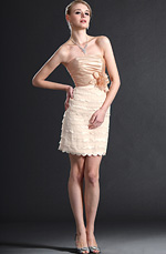 Stylish Strapless Cocktail Dress Party Dress