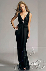 On Sale Black V-cut Evening Dress