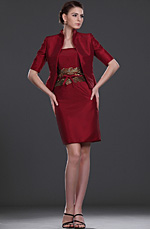 Elegante Deux Pièce Robe de Maman Rouge