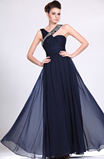 New Beaded Marvelous Dark Blue Evening Dress