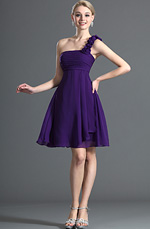 ein Schulter  Purple Brautjunferkleid  / Party Kleid