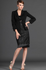 Two Pieces Black Lace Mother of the Bride Dress
