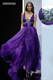Robe de Soirée Magnifique Violette avec sequins