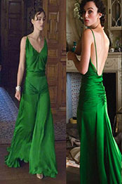 Green Celebrity Keira Knightly Ball/Party Dress