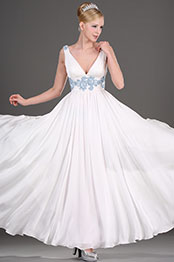 V-Schnitt Weiß Elegant Abendkleid V-Schnitt Weiß Elegant Abendkleid