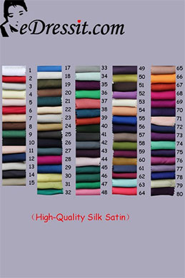 High Quality Silk Satin Color Chart
