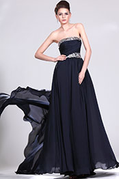 Neu Trägerlos mit Paillette Abendkleid