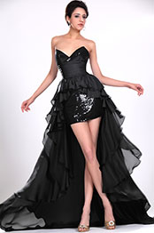 Neu Tief V-Ausschnitt Cocktail Kleid