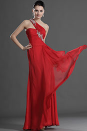 Stylish Rouge Bretelle Unique Robe de Soirée