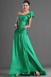 Amazing Bretelle Unique Vert Robe de Soirée