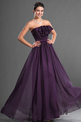 Elegante Sin Tirante Violado Vestido de Noche