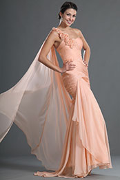 Wunderbar Ein Schulter Blumen Abendkleid