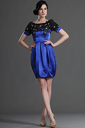 Short  Sleeves Blue Mother of the Bride Dress