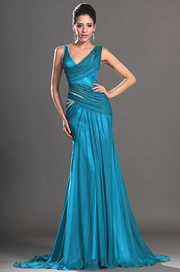 New Stylish Two Shoulder Evening Dress