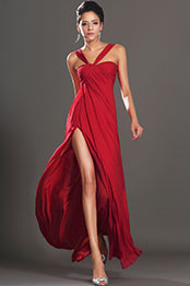 New Gorgeous High Split Red Evening Dress
