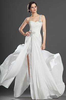New Fabulous High Split White Evening Dress New Fabulous High Split White Evening Dress