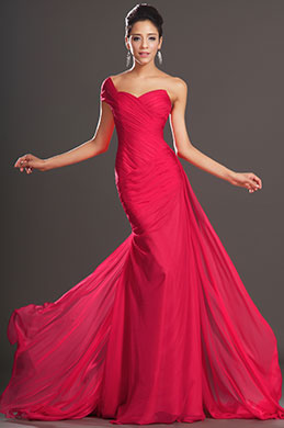 Nouveautés Gorgeous Rouge Bretelle Unique Robe de Soirée