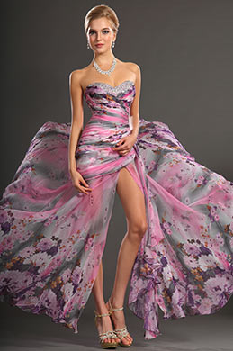 2013 Neu Süß Trägerlos Printed Abendkleid Ballkleid