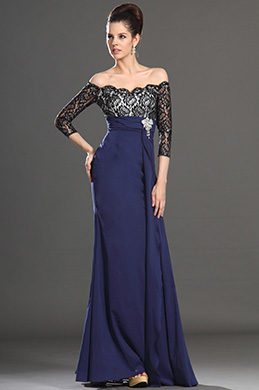 Nouveautés Agréable Bleu Foncé Robe de Soirée/Robe Mère de Mariée