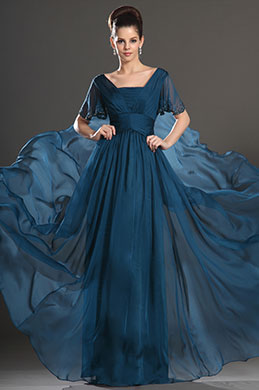 Hoch Qualität Blau Kleine Ärmel Kleid für Braut´s Mutter Hoch Qualität Blau Kleine Ärmel Kleid für Braut´s Mutter