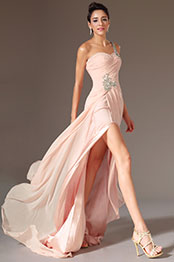 Pink Fabulous High Split Evening Dress Pink Fabulous High Split Evening Dress