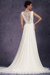 New Sexy V-Cut Neckline Delicated Beads Wedding Gown