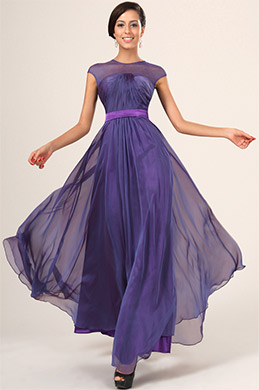 New Fabulous Sleeveless Evening Dress With Belt