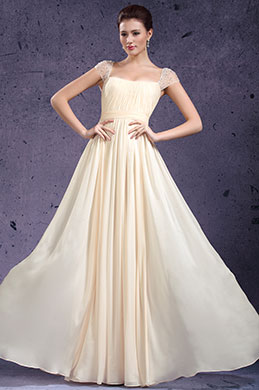 New Adorable Cap Sleeves Evening Dress Prom Gown