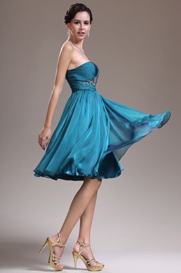 Reizend Trägerlos und Süß-Herz Ausschnitt Cocktail Abendkleid