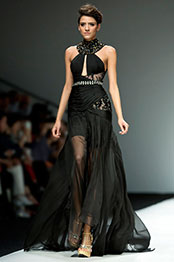 2013 S/S Fashion Show Black Lace Evening Dress Prom Gown