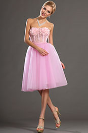 2013 S/S Fashion Show Strapless Pink Cocktail Dress Party Dress
