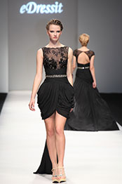 2013 S/S модный шоу чёрное коктейльное платье