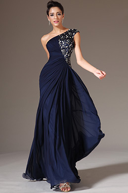 Dark Blue One-Shoulder Formal Dress Dark Blue One-Shoulder Formal Dress