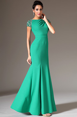 2014 Neu Perlen Kappe Ärmel Mermaid Abend Ball Kleid 2014 Neu Perlen Kappe Ärmel Mermaid Abend Ball Kleid