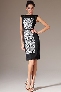 2014 Neu Blumen Gedruckte Ärmellos Kürze Schwarze Kleid