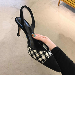 Women's Leather  Toe Closed Metal Beads Pumps  Shoes