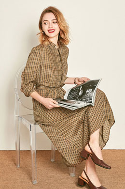 Chic Plaid Shirt Dress Wear to Work