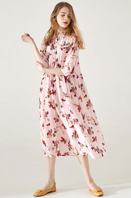 Chic Silk High Quality Printed Dress Summer Dress