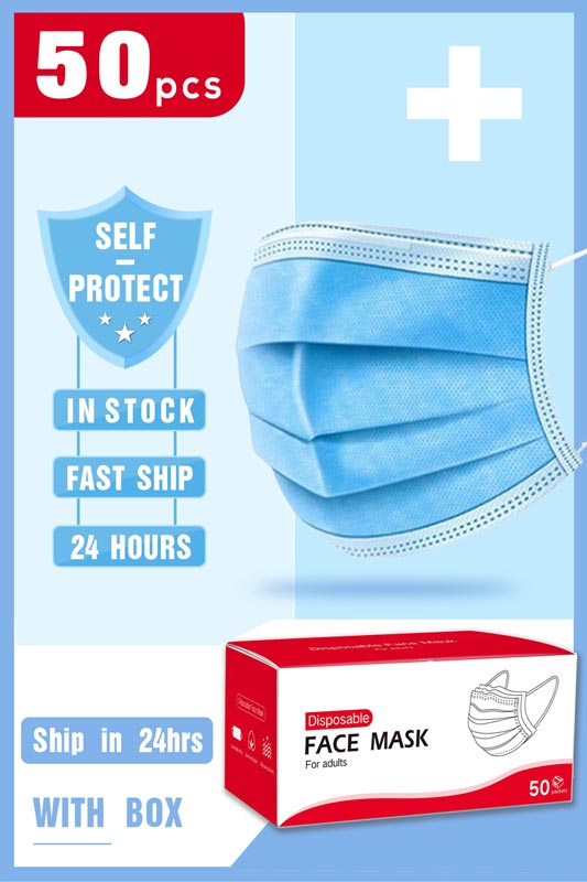 50pcs Disposable Non-woven Face Mask