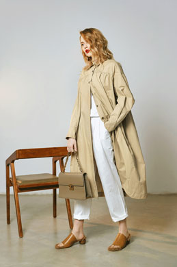 Classic Long Dust Coat Wear to Work Coat Dress