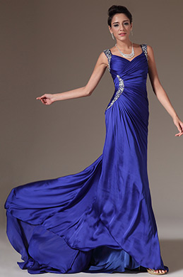 Beaded Straps Chapel Train Prom Dress Beaded Straps Chapel Train Prom Dress