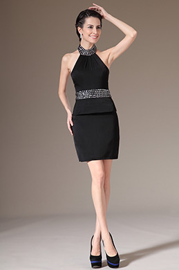 Stunning Halter Little Black Dress Day Dress