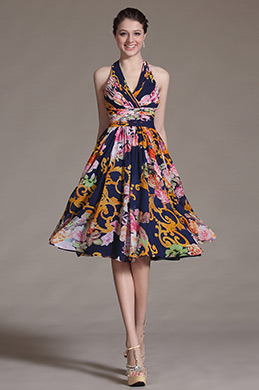 2014 Новое Простое Коктейльное Платье с Принтом 2014 Новое Простое Коктейльное Платье с Принтом