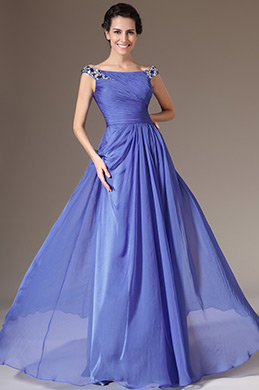 2014 Novdad Off Hombro Piedritas A-Line Vestido de Madrina