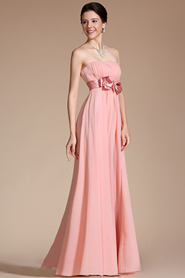 2014 Neu Einfach Elegant Hell Rosa Trägerlos Abendkleid 2014 Neu Einfach Elegant Hell Rosa Trägerlos Abendkleid